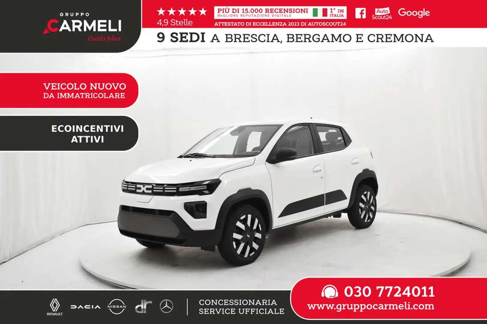 Dacia Spring Expression Electric 65 - INCENTIVO STATALE Weiß - 1