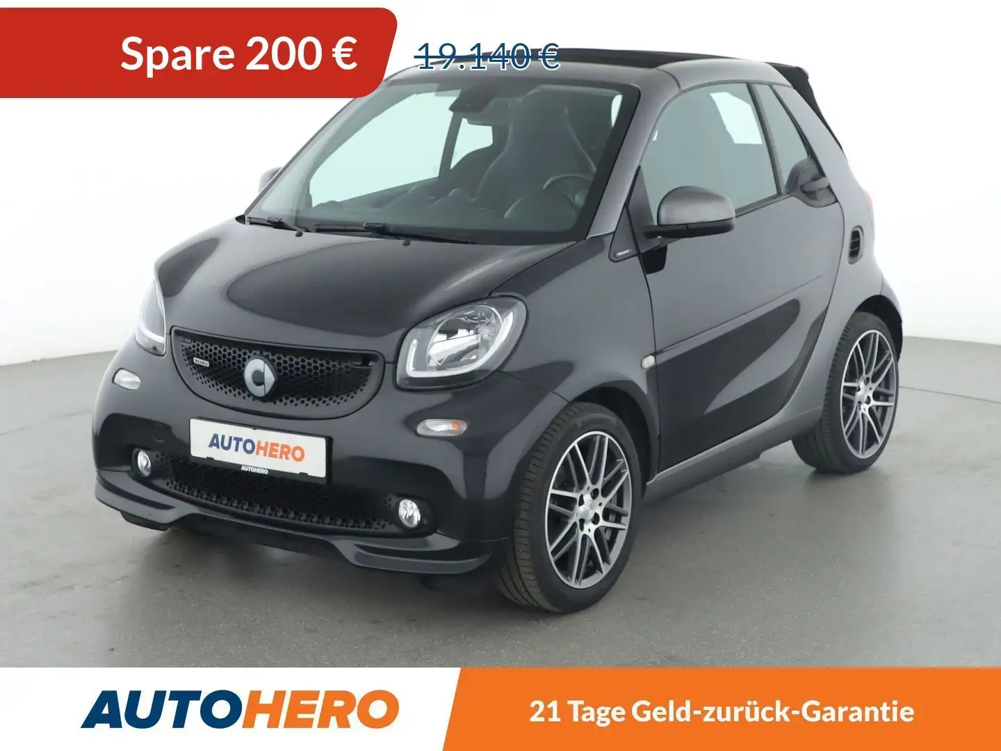 smart forTwo 0.9 Turbo Brabus Aut.*NAVI*CAM*TEMPO*SHZ*ALU* Schwarz - 1
