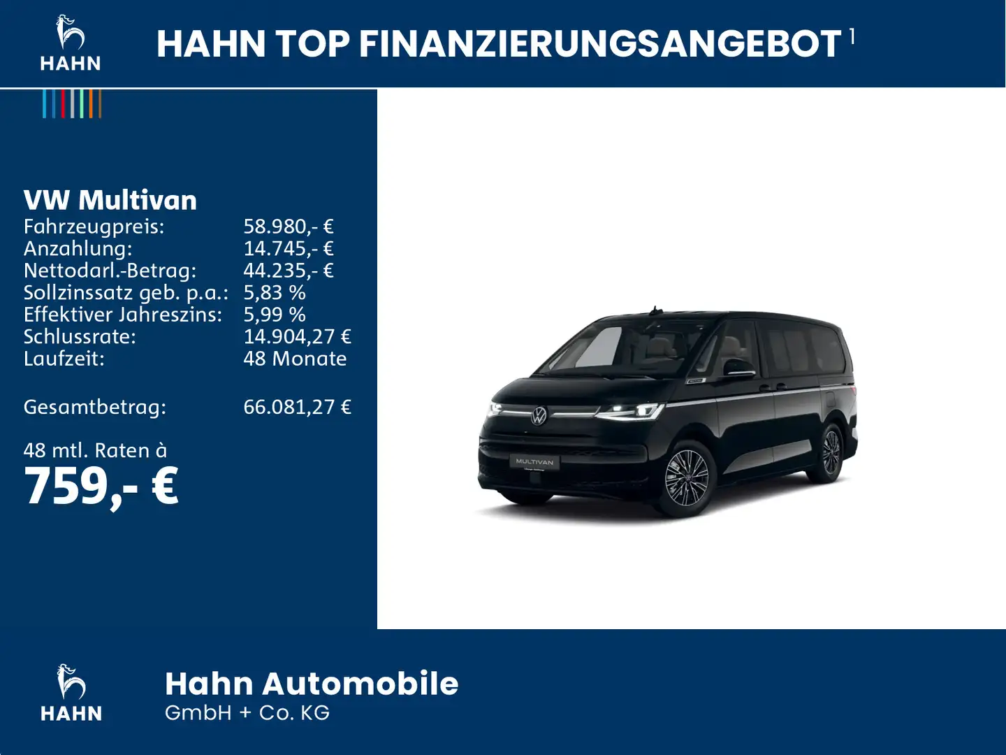 Volkswagen T7 Multivan Multivan LR Style 2,0TDI DSG 7SITZ AHK NAV LEDER Noir - 2
