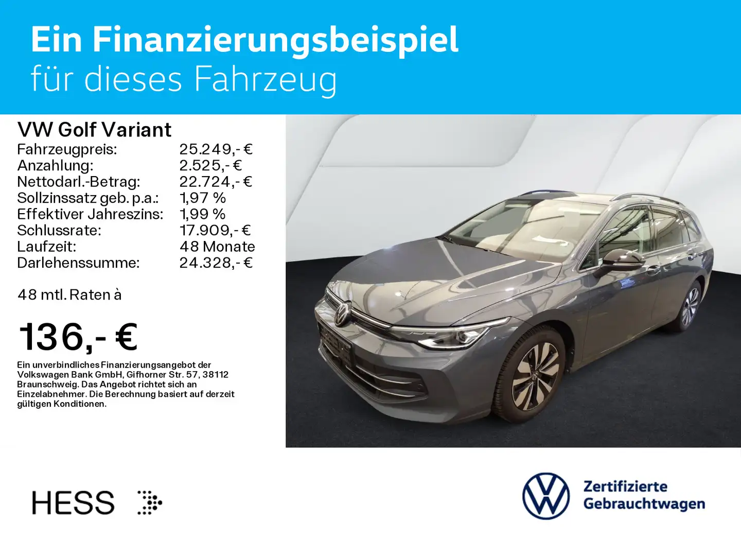 Volkswagen Golf Variant Golf VIII Variant 1.5 TSI GOAL*LED*AHK*KAMERA*NA Grau - 2