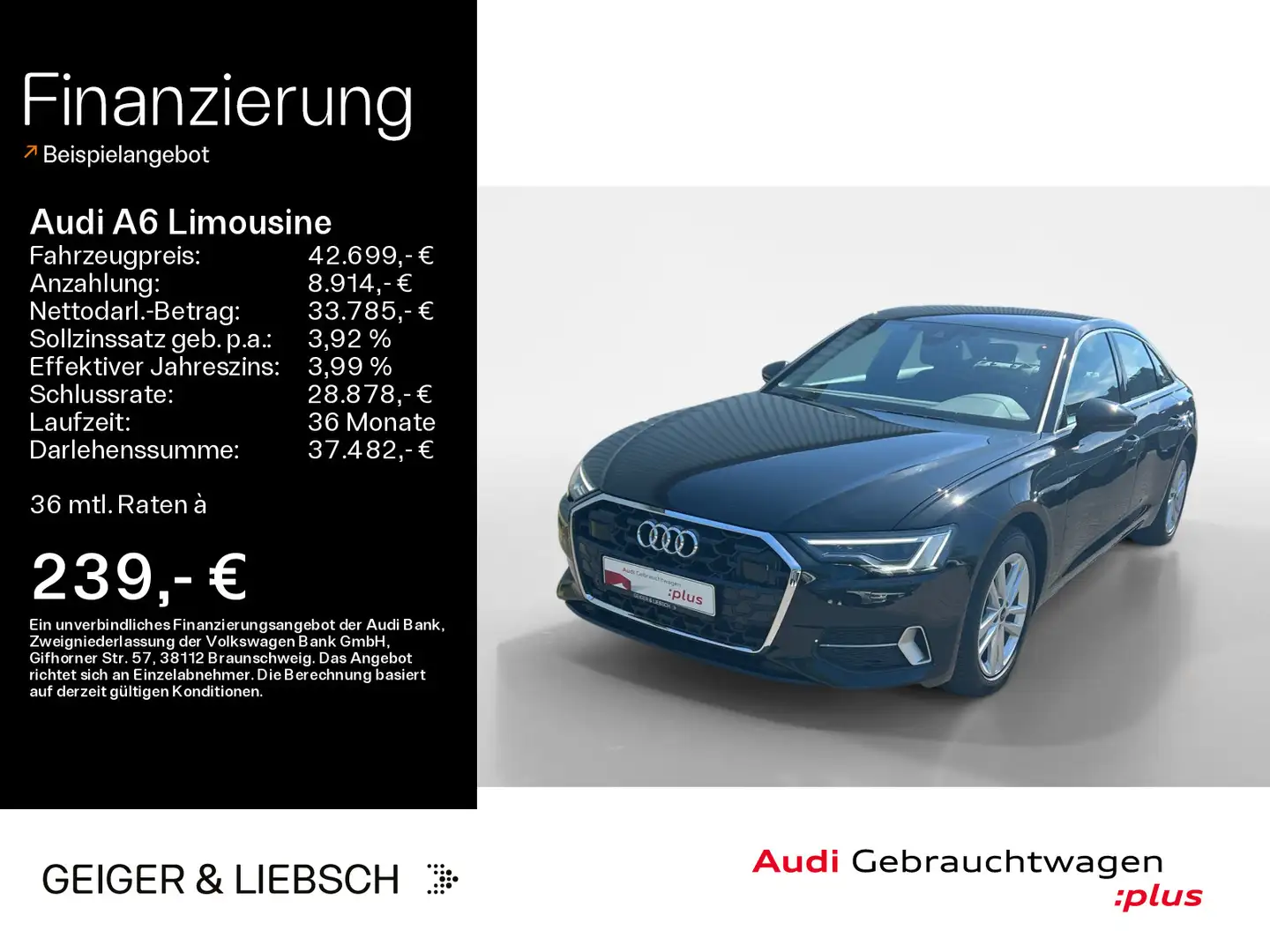 Audi A6 40 TDI  advanced MATRIX*NAVI*KAMERA Schwarz - 1
