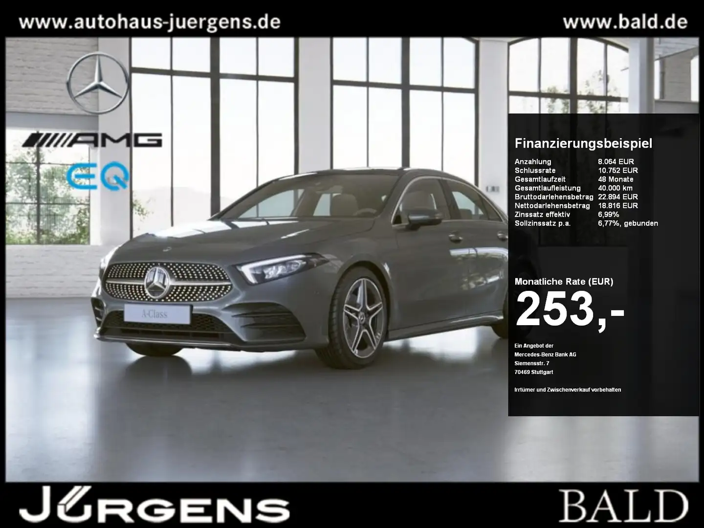 Mercedes-Benz A 180 Limo AMG-Sport/LED/Pano/Park-Assist/18' Gris - 1