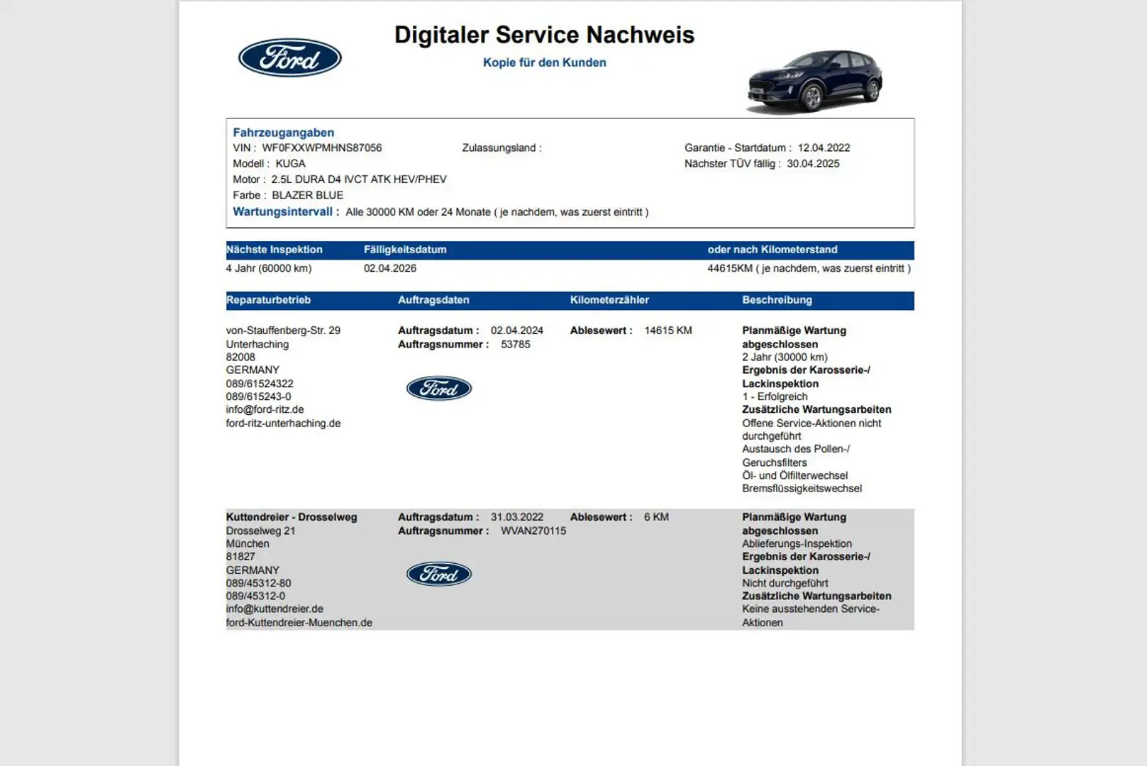 Ford Kuga PHEV Cool & Connect Navi 2xPDC Lenkr.Sitzh. Blauw - 2