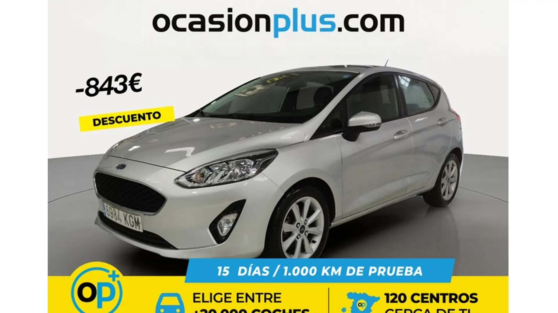 Ford Fiesta 1.0 EcoBoost S/S Trend+ 100 Silber - 1