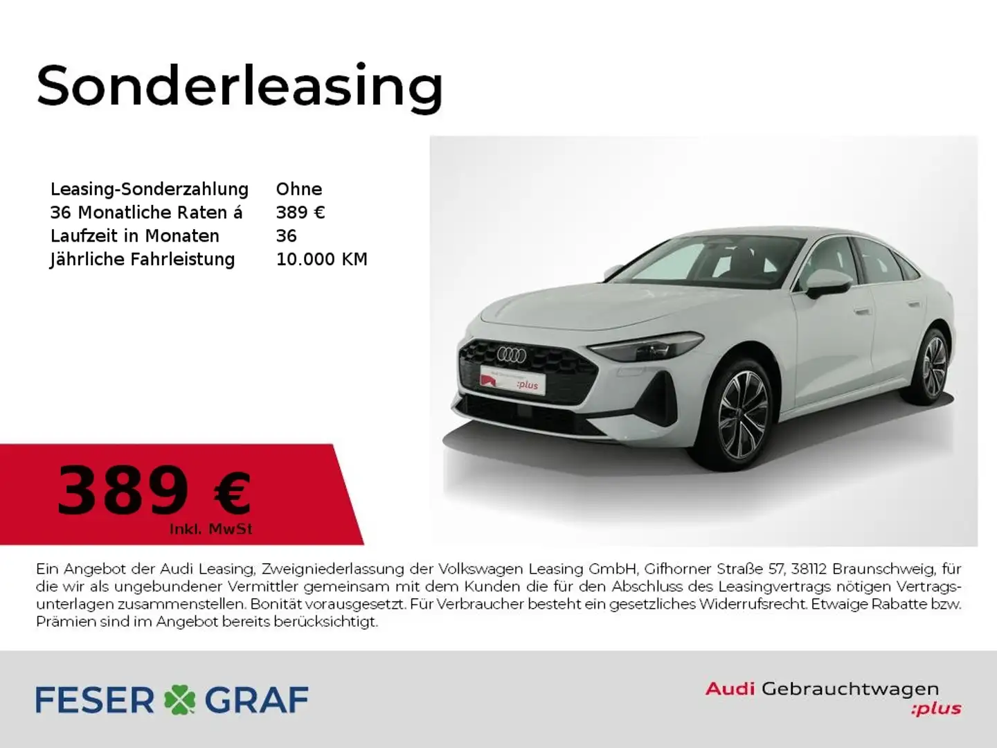 Audi A5 Lim. TFSI q. LED/Sportsitze/ACC + Parken/Navi Exp. Weiß - 1