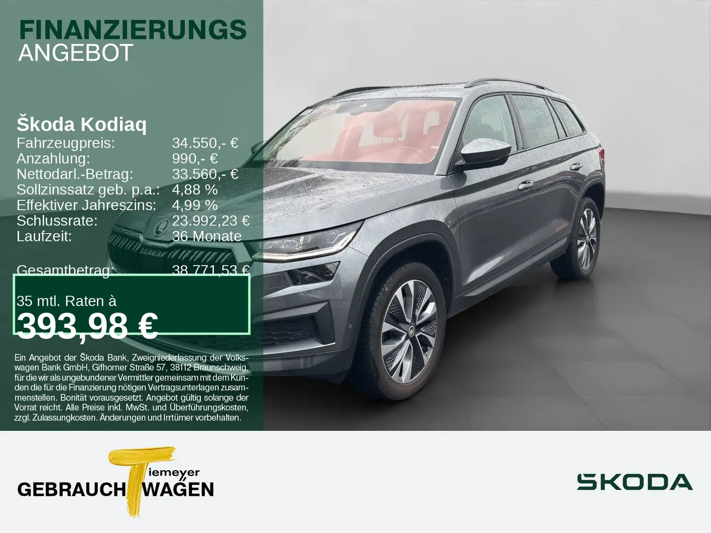 Skoda Kodiaq 2.0 TDI DSG 4x4 AMBITION 7SITZE PANO LM22 Grau - 1