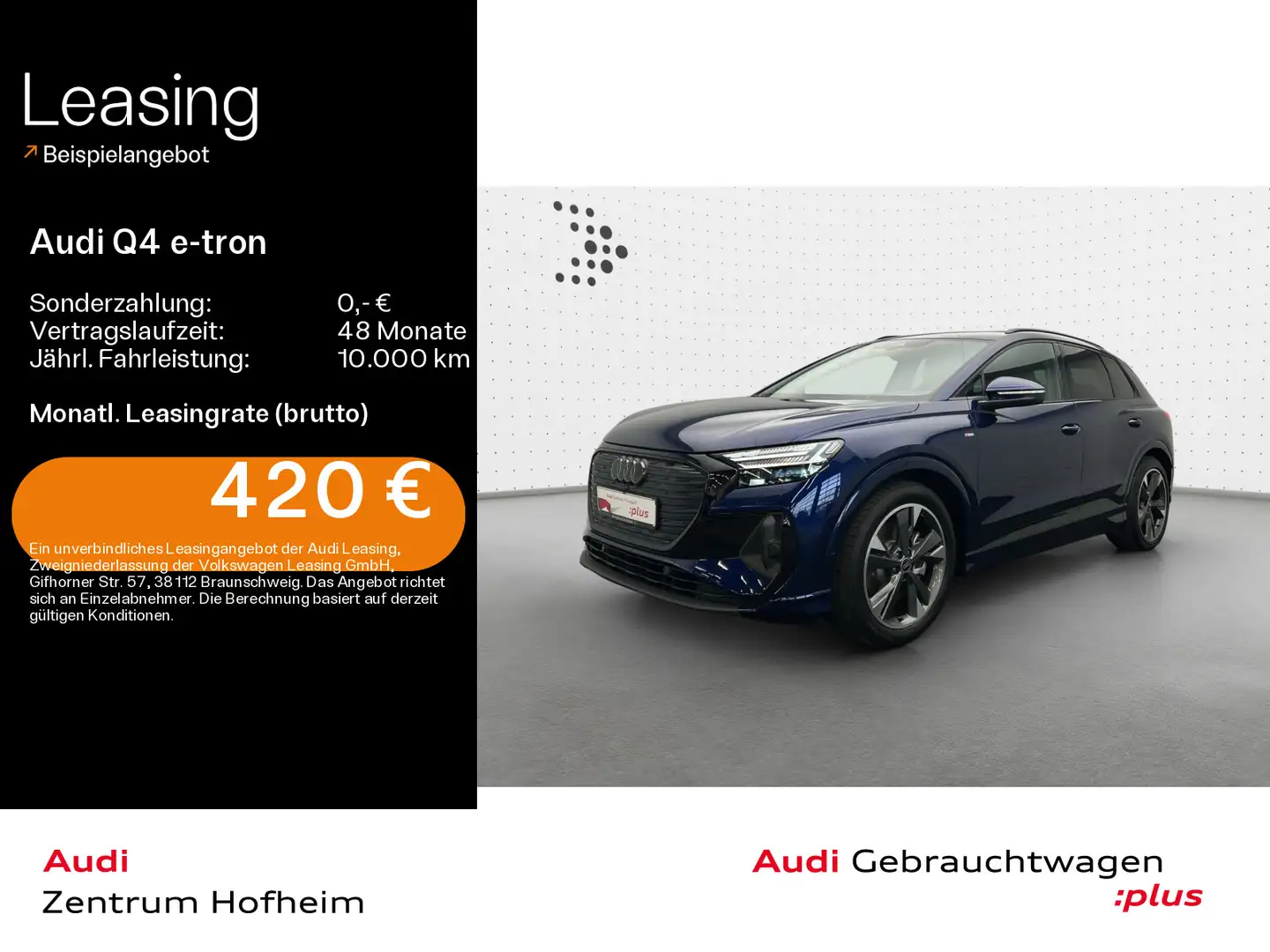 Audi Q4 e-tron 45 S line*Sonos*AR-HUD*Matrix*Virtual* Blau - 1