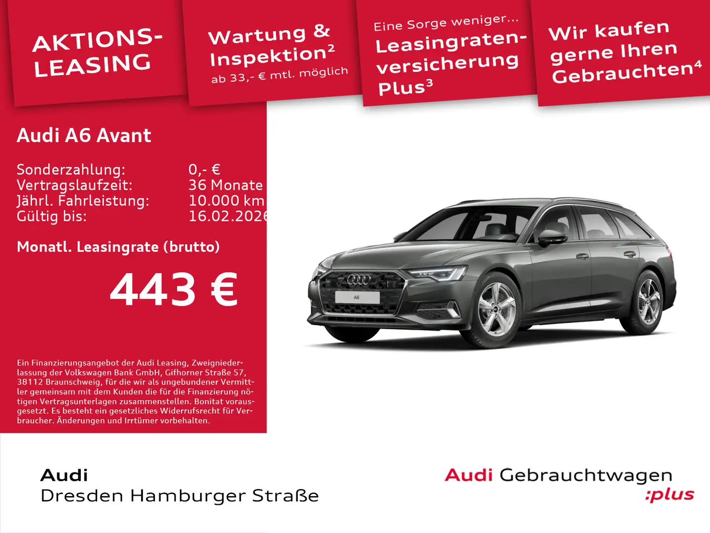 Audi A6 Sport advanced 45 TDI quattro S tronic Grau - 1