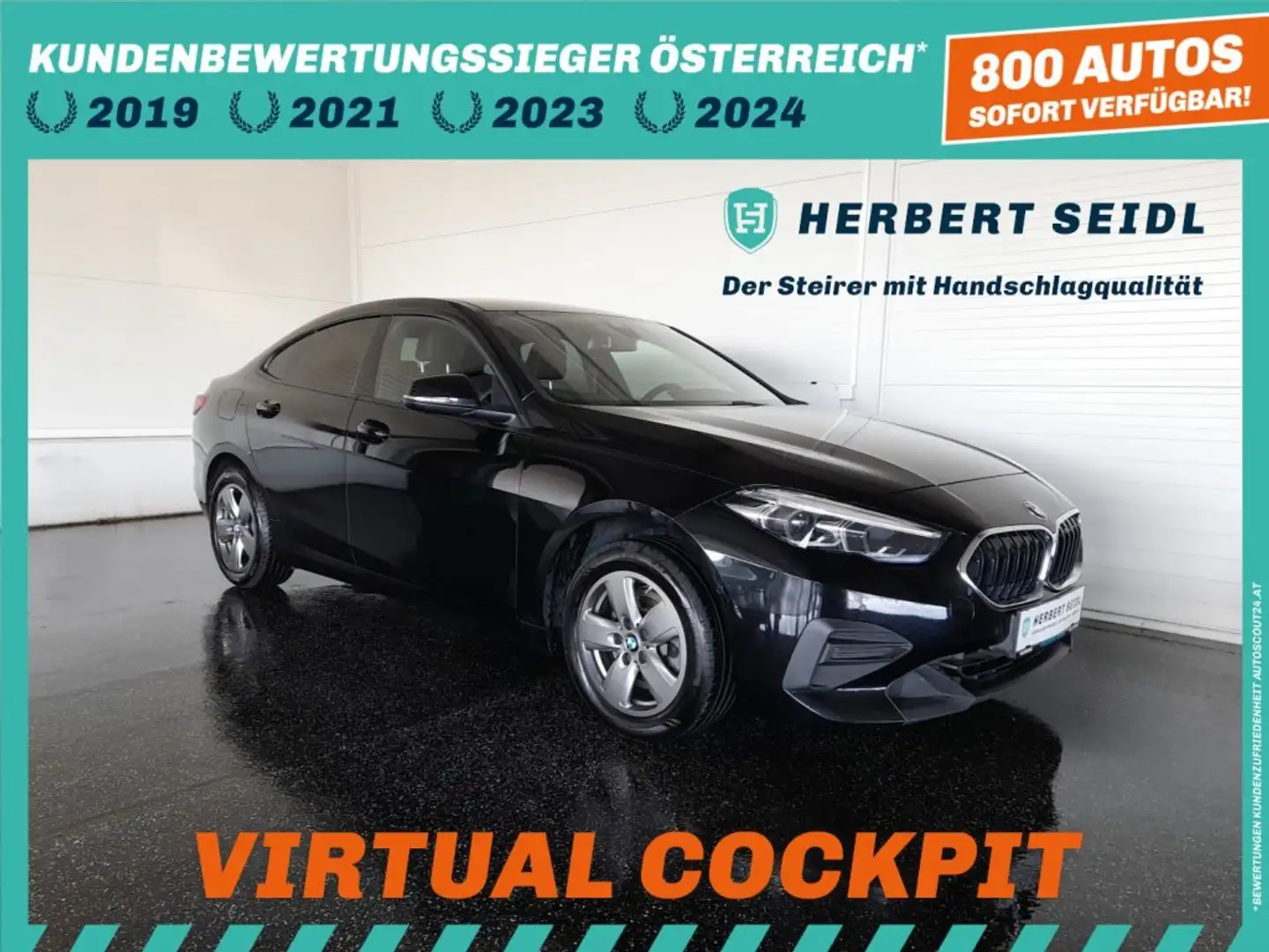 BMW 216 d Gran Coupe Aut *S-SPORTSITZE / LED ADAPTIV / LIVE COCKPIT PROFESSIONAL / NAVI / DACHHIMMEL SCHWARZ* Schwarz - 1