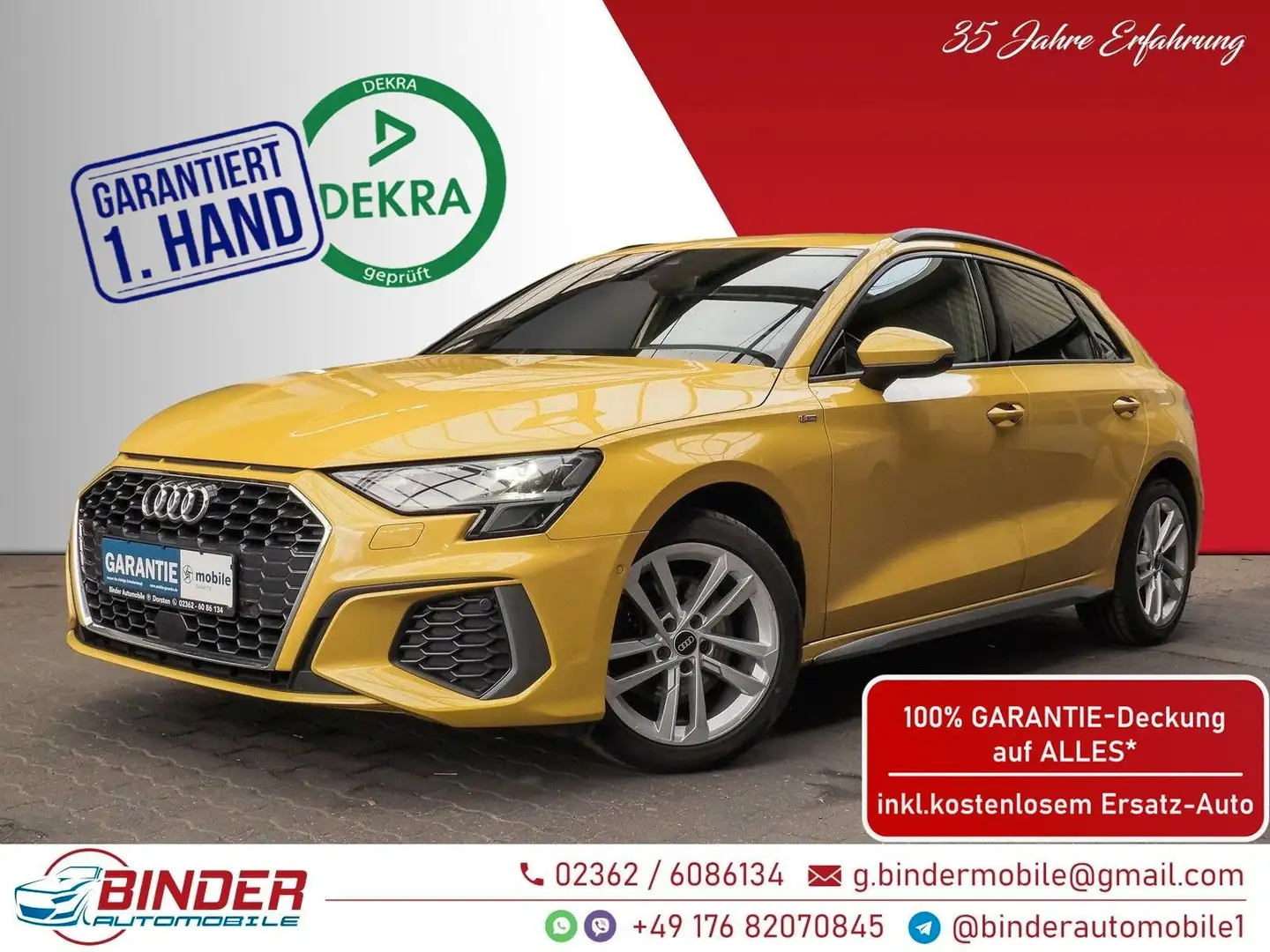Audi A3 30 G-tron S LINE*BENZIN/CNG*8 x ALU*GARANTIE* Gelb - 1