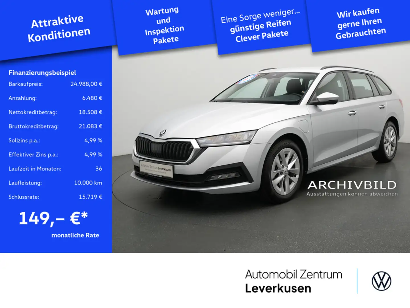 Skoda Octavia Combi Ambition iV VIRT CARPLAY SHZ LE Silber - 1