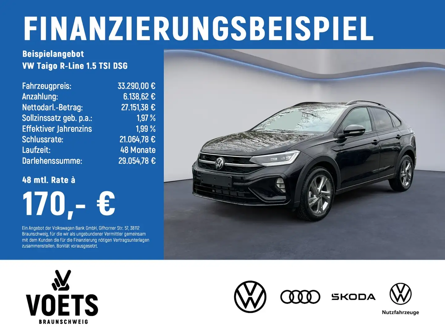 Volkswagen Taigo R-Line 1.5 TSI DSG MATRIX-LED+RearView+ACC Schwarz - 2
