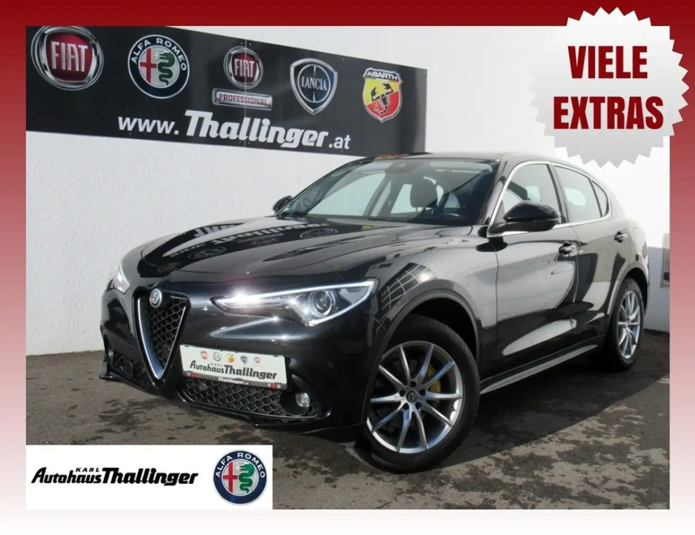 Alfa Romeo Stelvio 2.2 210 AWD Super **GLASDACH**AKTION** Schwarz - 1