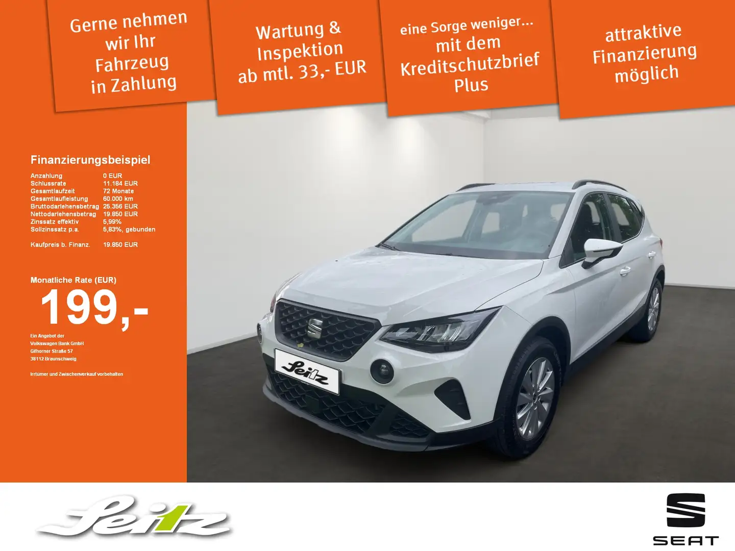 SEAT Arona 1.0 TSI DSG Style *PARKSENSOR*SITZH*FULL LINK* Wit - 1