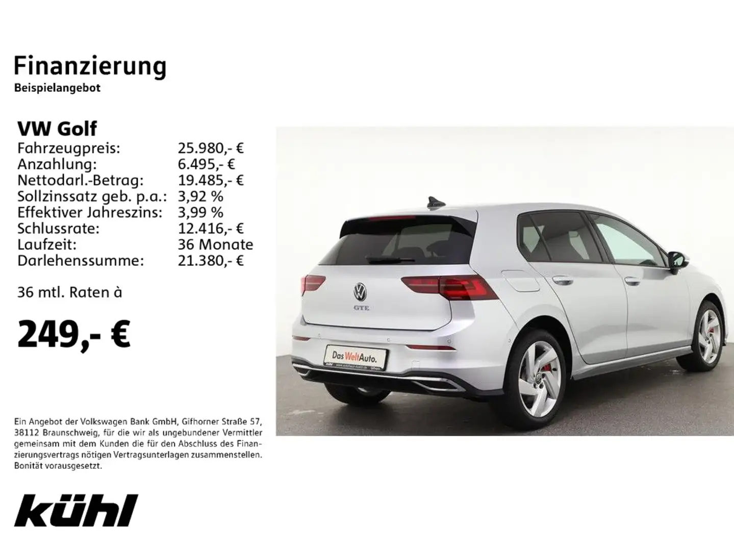 Volkswagen Golf GTE 8 VIII GTE 1.4 TSI DSG IQ.Light ACC Standhz Argent - 2