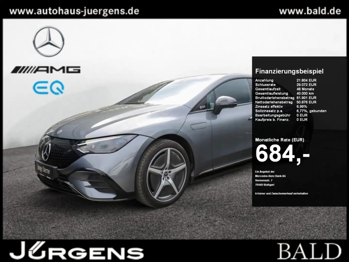 Mercedes-Benz EQE 500 4M AMG-Sport/Hyper/Pano/Burm3D/Distr/HUD Gris - 1