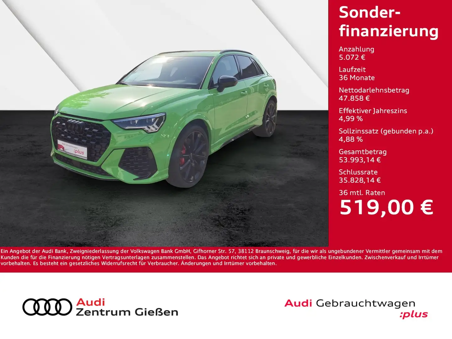 Audi RS Q3 2.5 TFSI quattro BLACK AHK SONOS PANO MATRIX Grün - 1