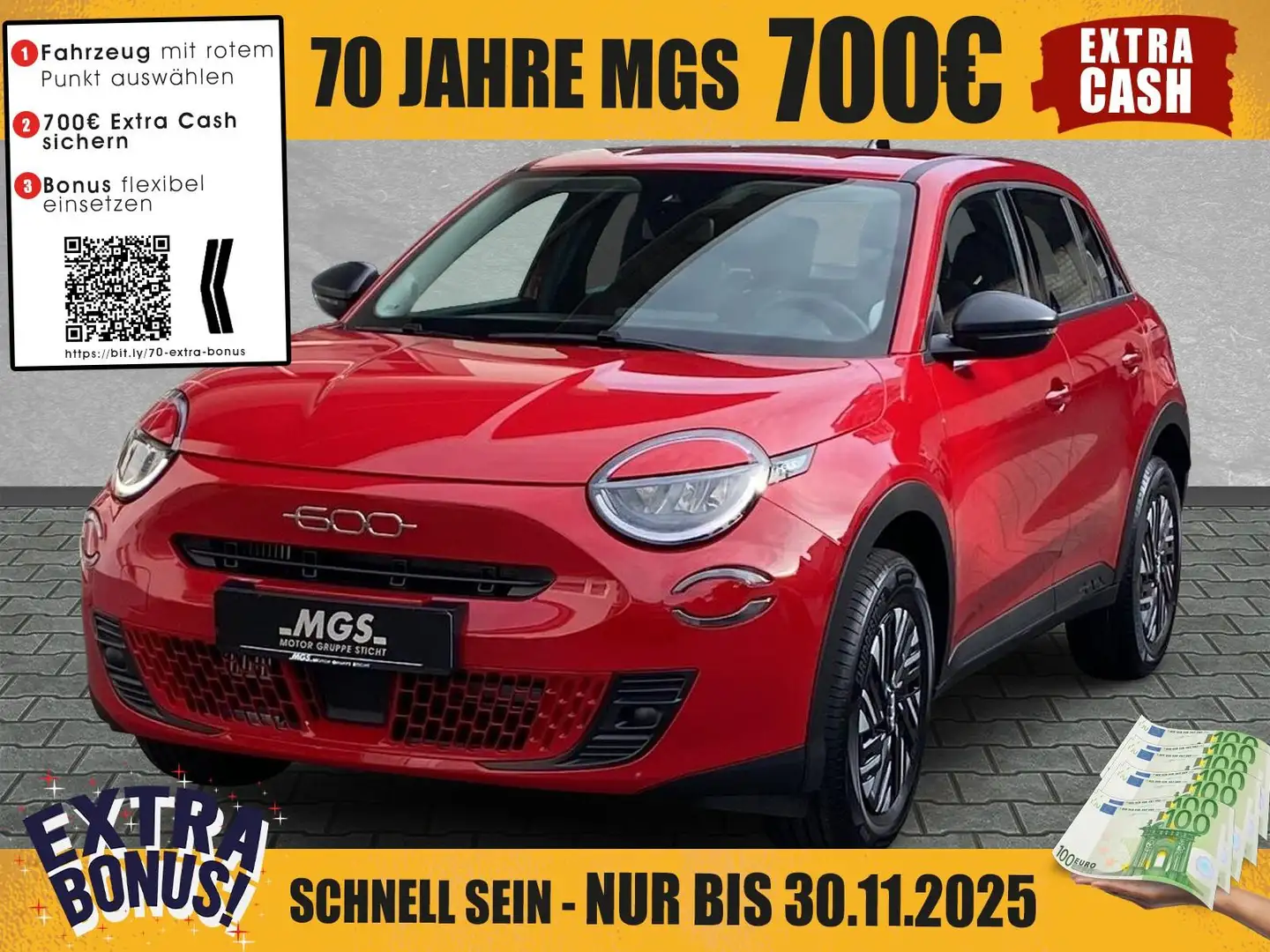 Fiat 600 Hybrid #LED #DAB #ANDROID #APPLE Rot - 1