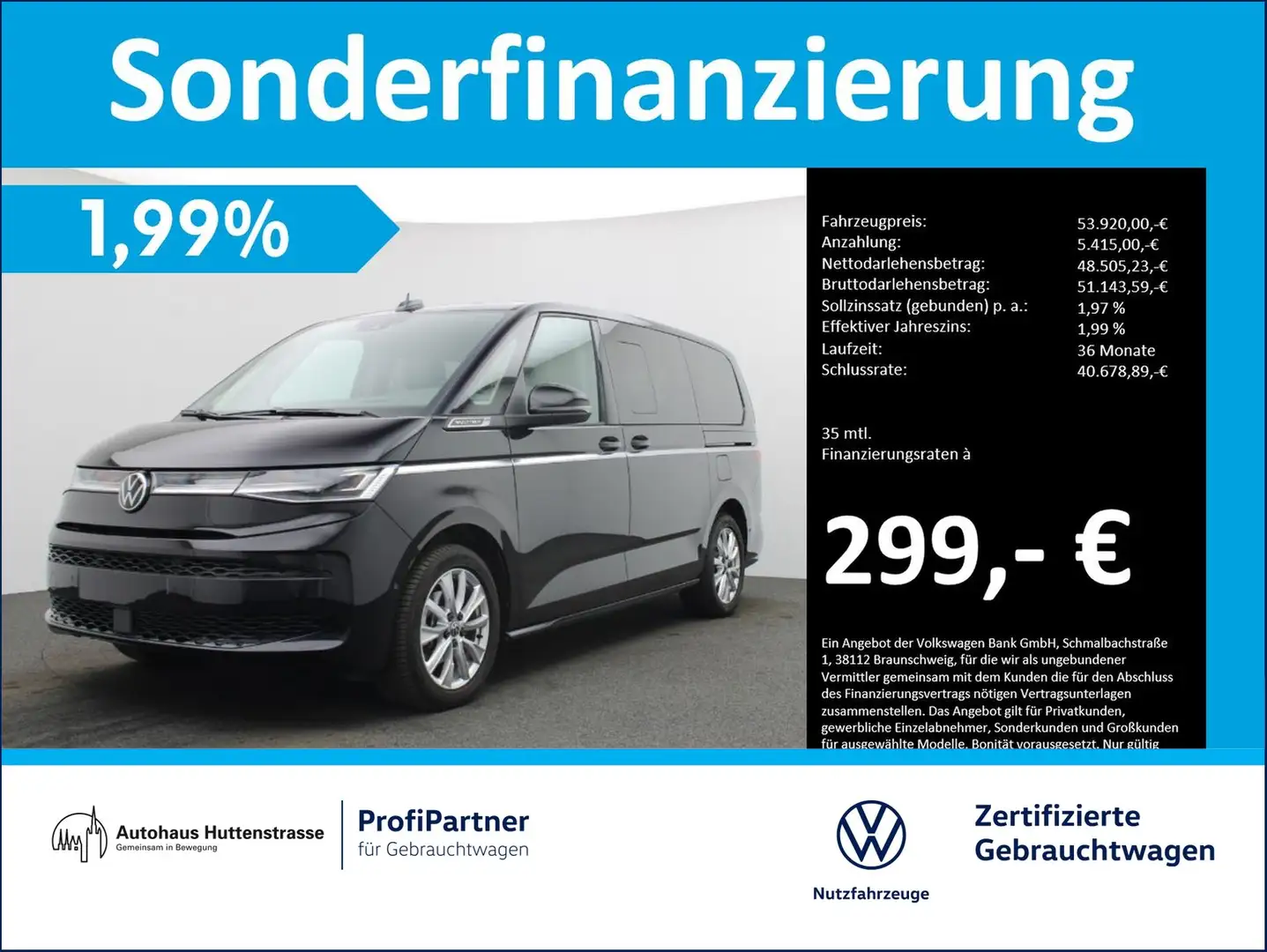 Volkswagen T7 Multivan 2.0 TDI DSG LR Style MATRIX LEDER AHK Schwarz - 1
