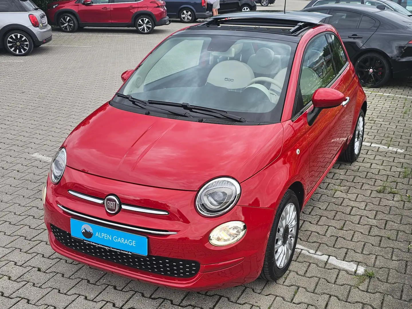 Fiat 500 1.2*Lounge*Automatik*Pano*Schiebedach*Tempo*PDC* Rot - 1