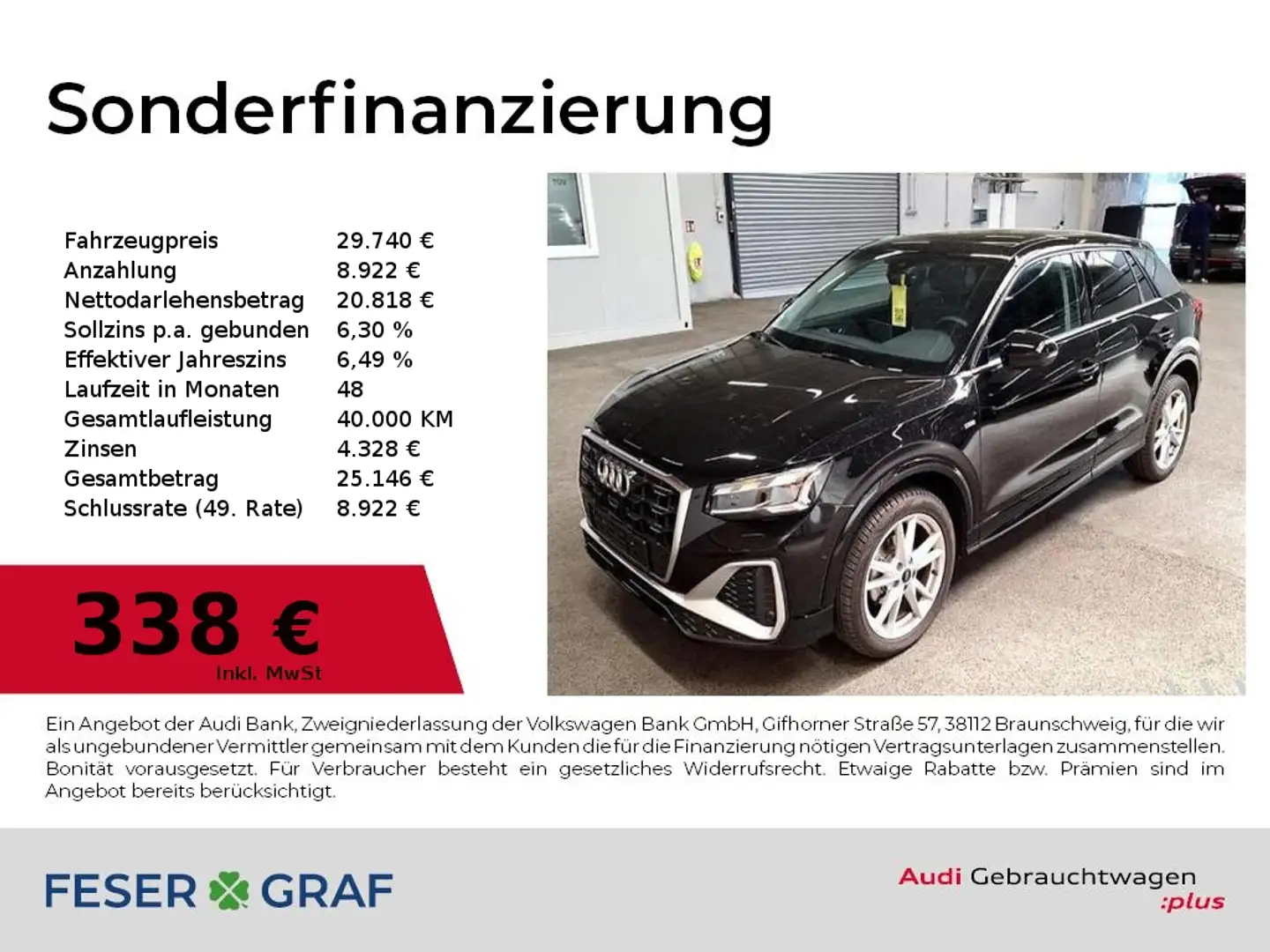 Audi Q2 35 TFSI S tronic S Line Ext Pano,Kamera,Navi,Matri Schwarz - 1