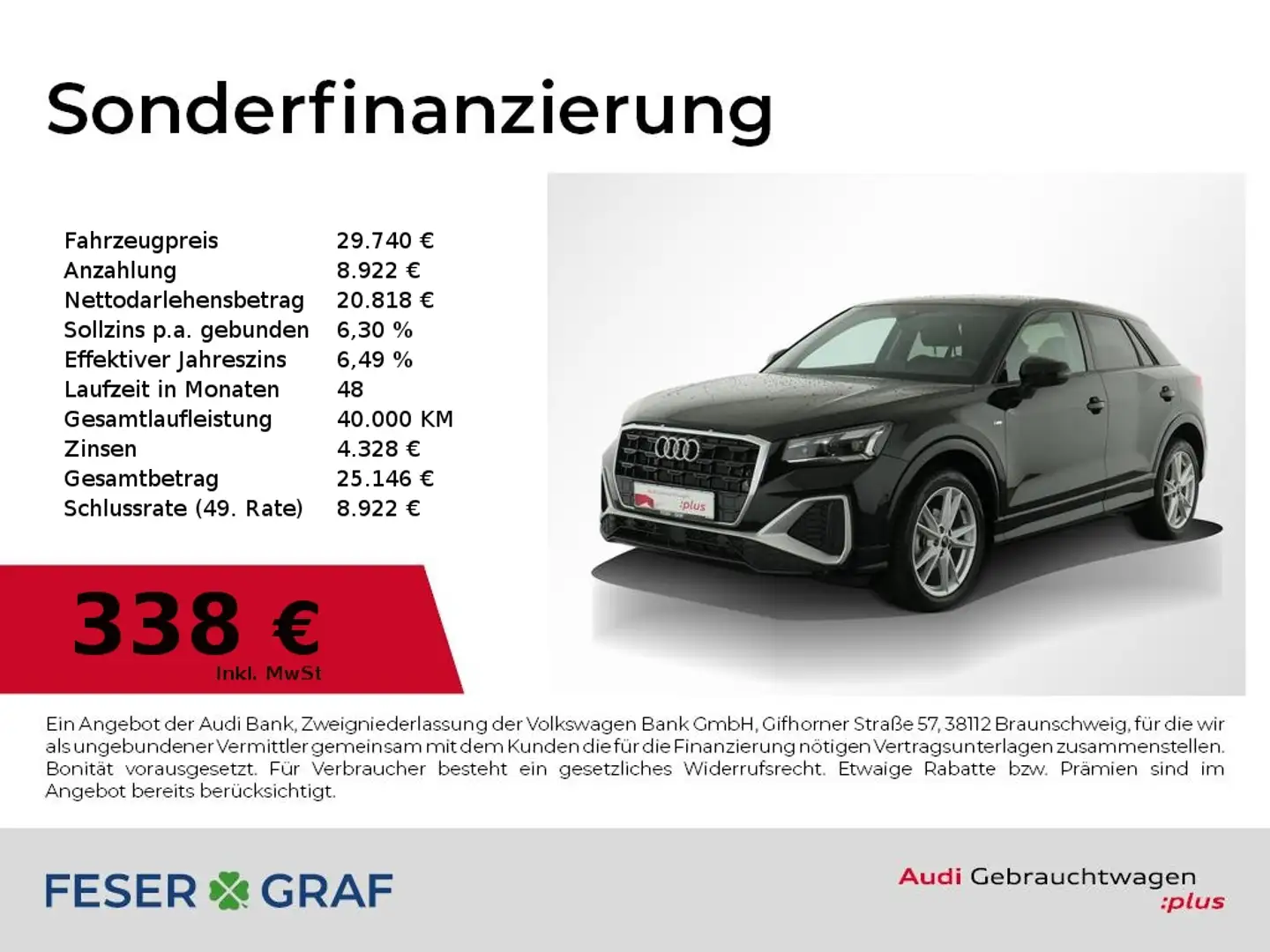 Audi Q2 35 TFSI S tronic S Line Ext Pano,Kamera,Navi Schwarz - 1