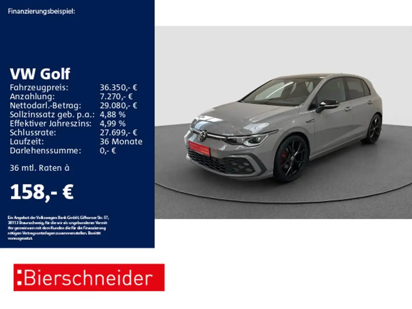 Volkswagen Golf 8 2.0 TDI DSG GTD Black 19 AHK MATRIX PANO Grau - 1
