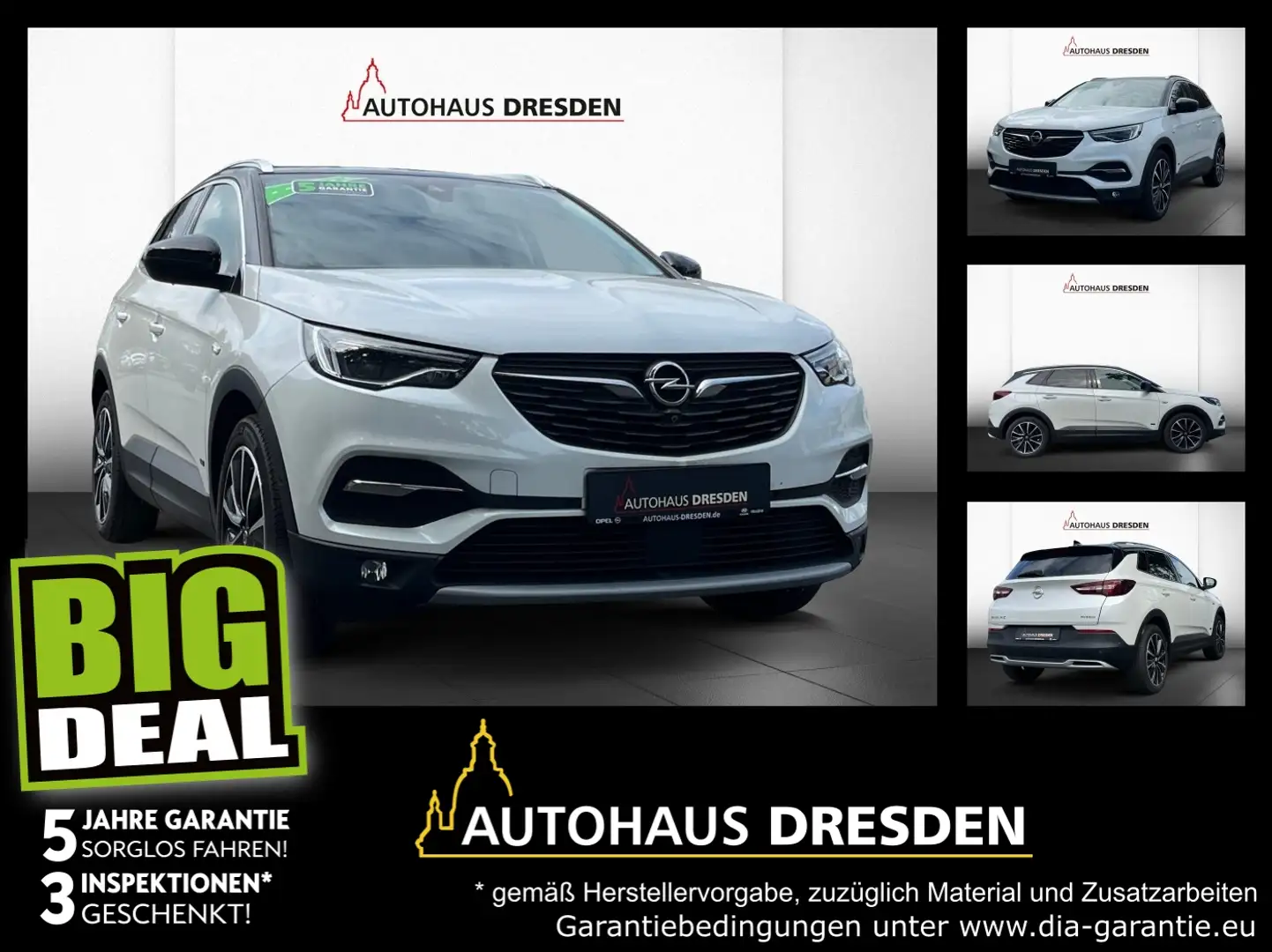 Opel Grandland 1.6 Turbo Ultimate LED+Navi+SHZ+LM Weiß - 1