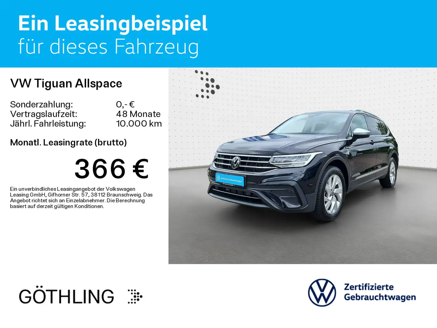 Volkswagen Tiguan Allspace 2.0 TDI DSG LIFE*7-SITZER*LED*AH Schwarz - 2