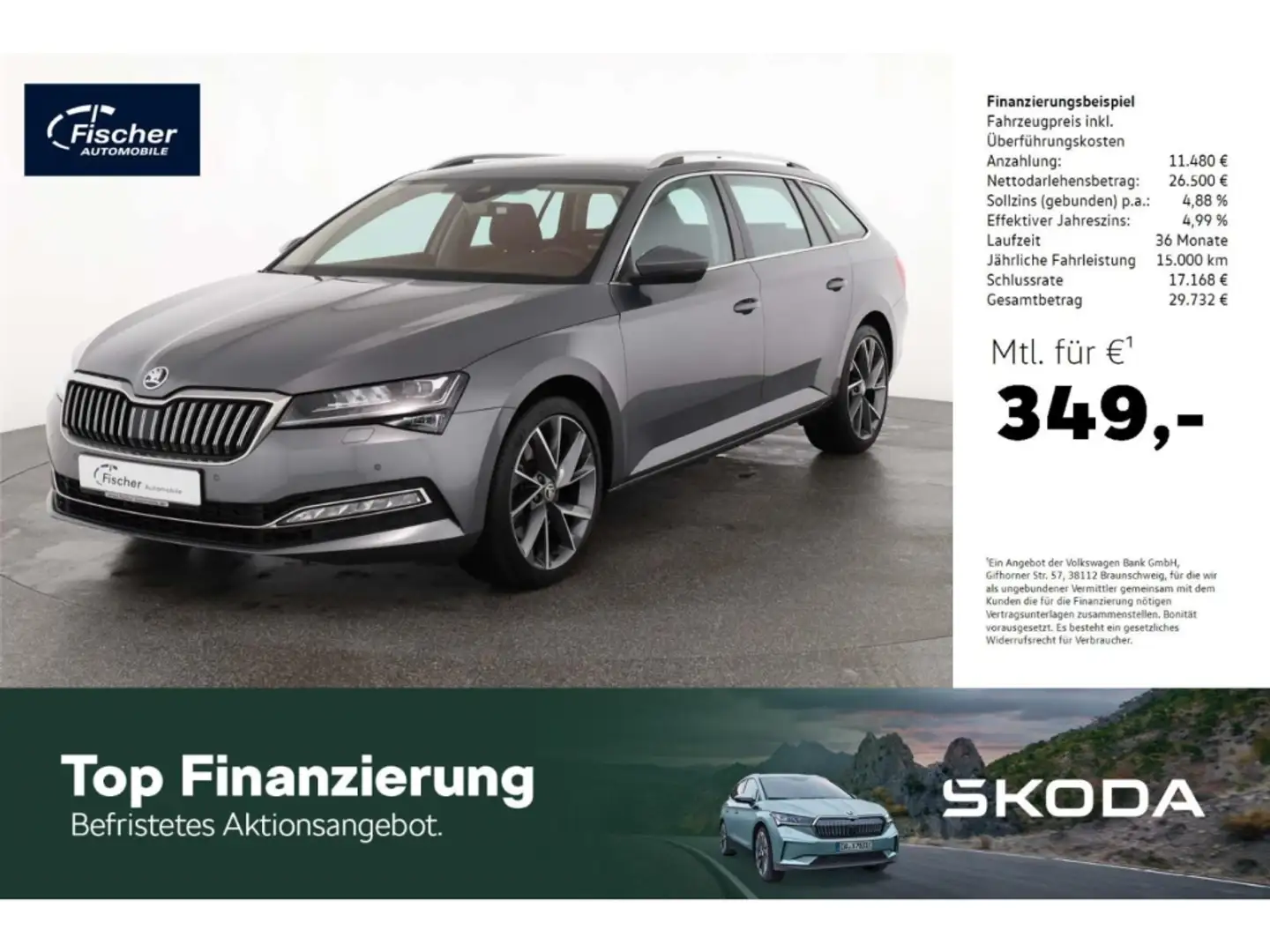 Skoda Superb Combi 2.0 TSI Style DSG Matrix/NAV/RFK Grau - 1