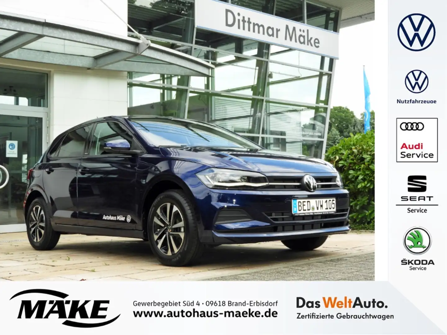 Volkswagen Polo 1.0 TSI OPF ''UNITED'' DSG LED NAVI PDC ALU MFL Blu/Azzurro - 1