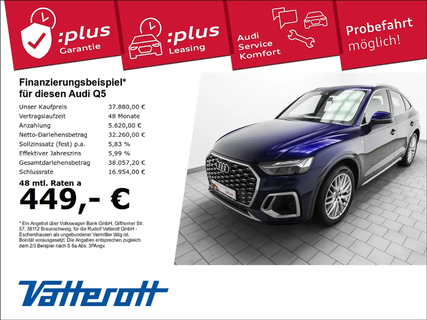 Audi Q5 Sportback 55 TFSI e quattro S line AHK HuD B&O Blau - 1