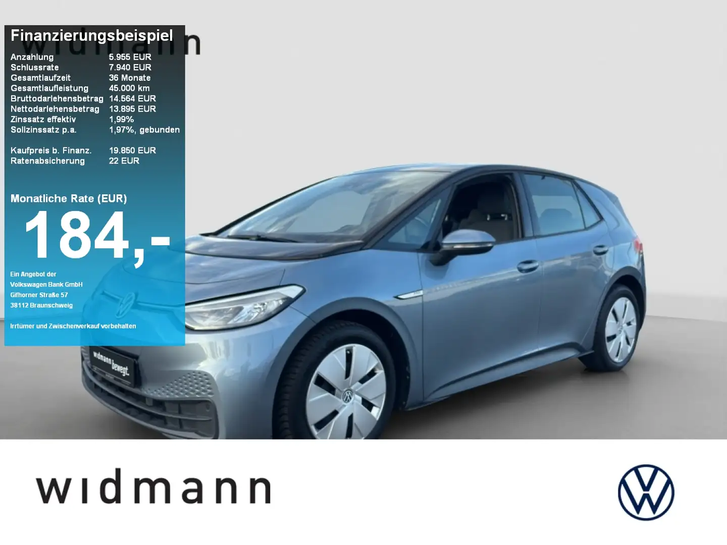 Volkswagen ID.3 Pro electric NAVI ACC Sitzheizung Grau - 1