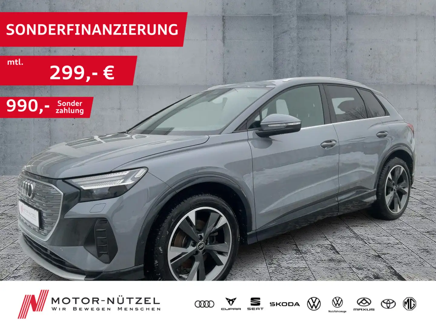 Audi Q4 e-tron 35 ADVANCED MATRIX+NAV+HuD+RFK+ACC+20" Grau - 1