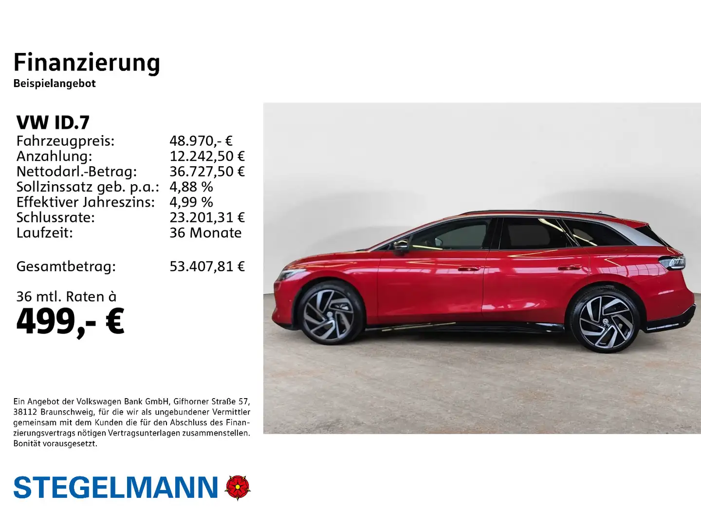 Volkswagen ID.7 Tourer Pro 210kW/77kWh *AHK*+3J. Garantie*K Rot - 2