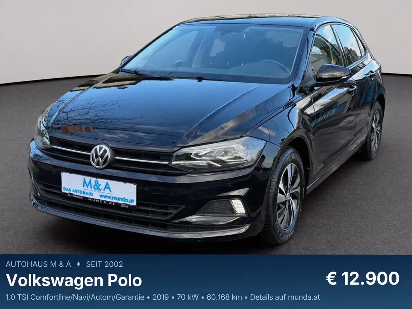Volkswagen Polo 1.0 TSI Comfortline/Navi/Autom/Garantie Schwarz - 1