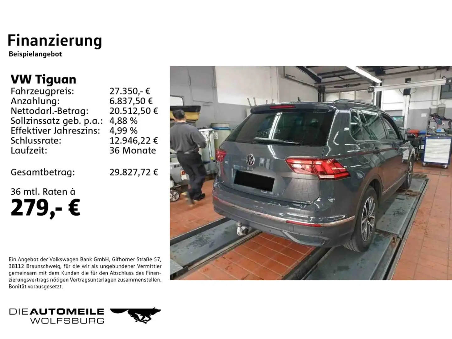 Volkswagen Tiguan 2.0 TDI Life AHK/Pano/LED/H+K/ACC Grau - 2