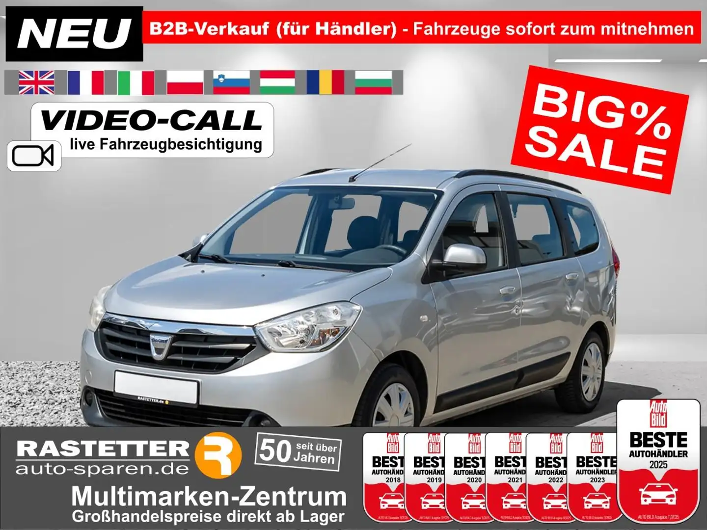 Dacia Lodgy dCi Laureate 7Sitze+Sitzhzg+PDC+Klima+Bluet+USB+eF Silber - 1