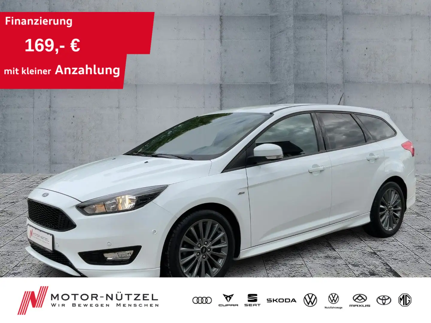 Ford Focus Turnier1.0EcoBoost ST-LINE NAV+SHZ+PDC+GRA Wit - 1