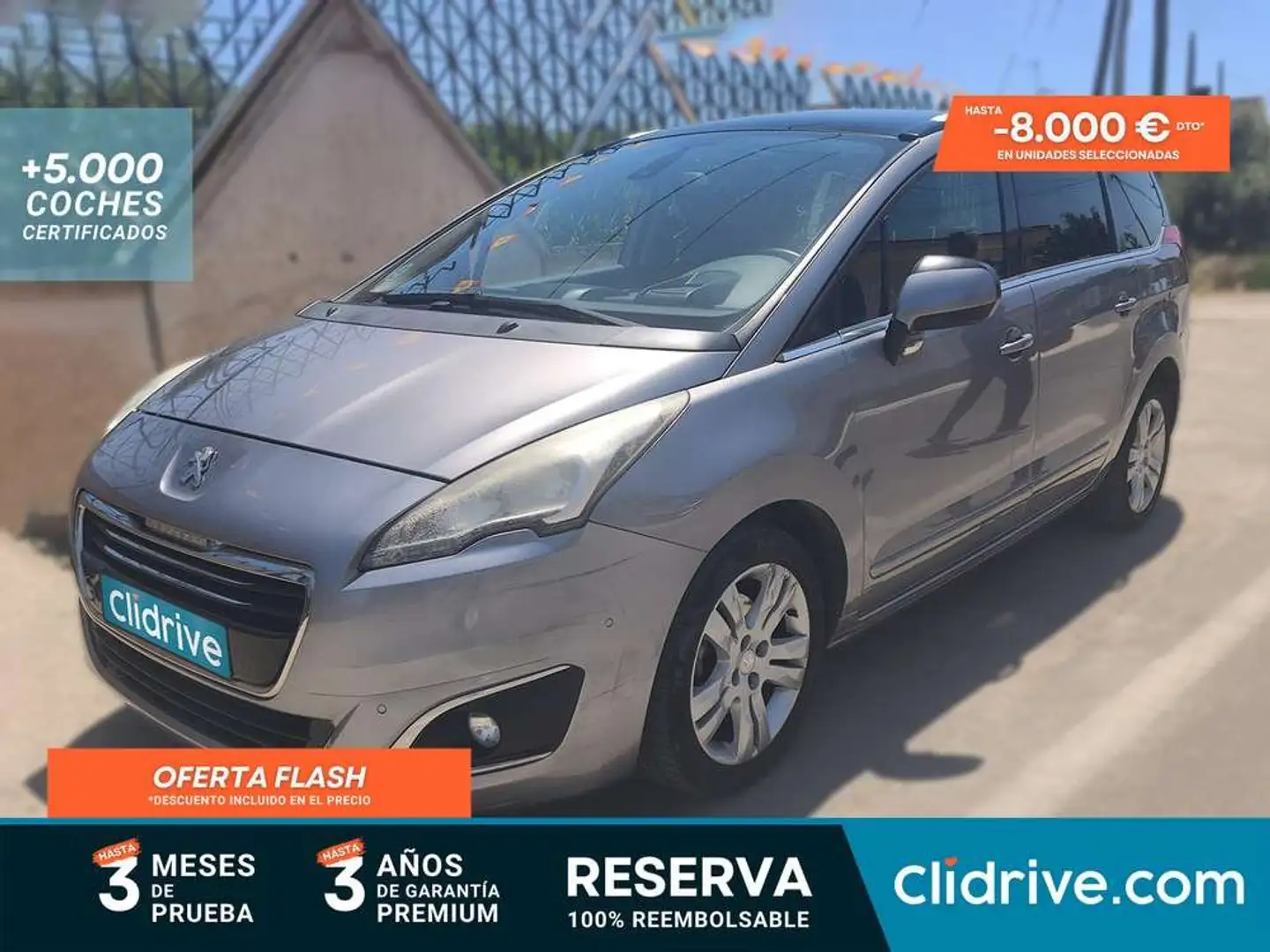 Peugeot 5008 1.6 BlueHDI Allure 7 pl. 120 Gris - 1