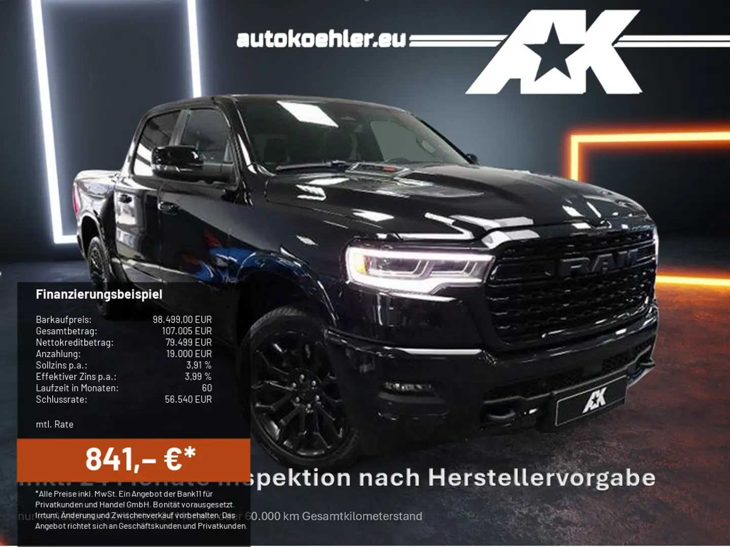 Dodge RAM Limited Night Gen6,LPG,P.Displ,Massage,E-Heckkl. Black - 1