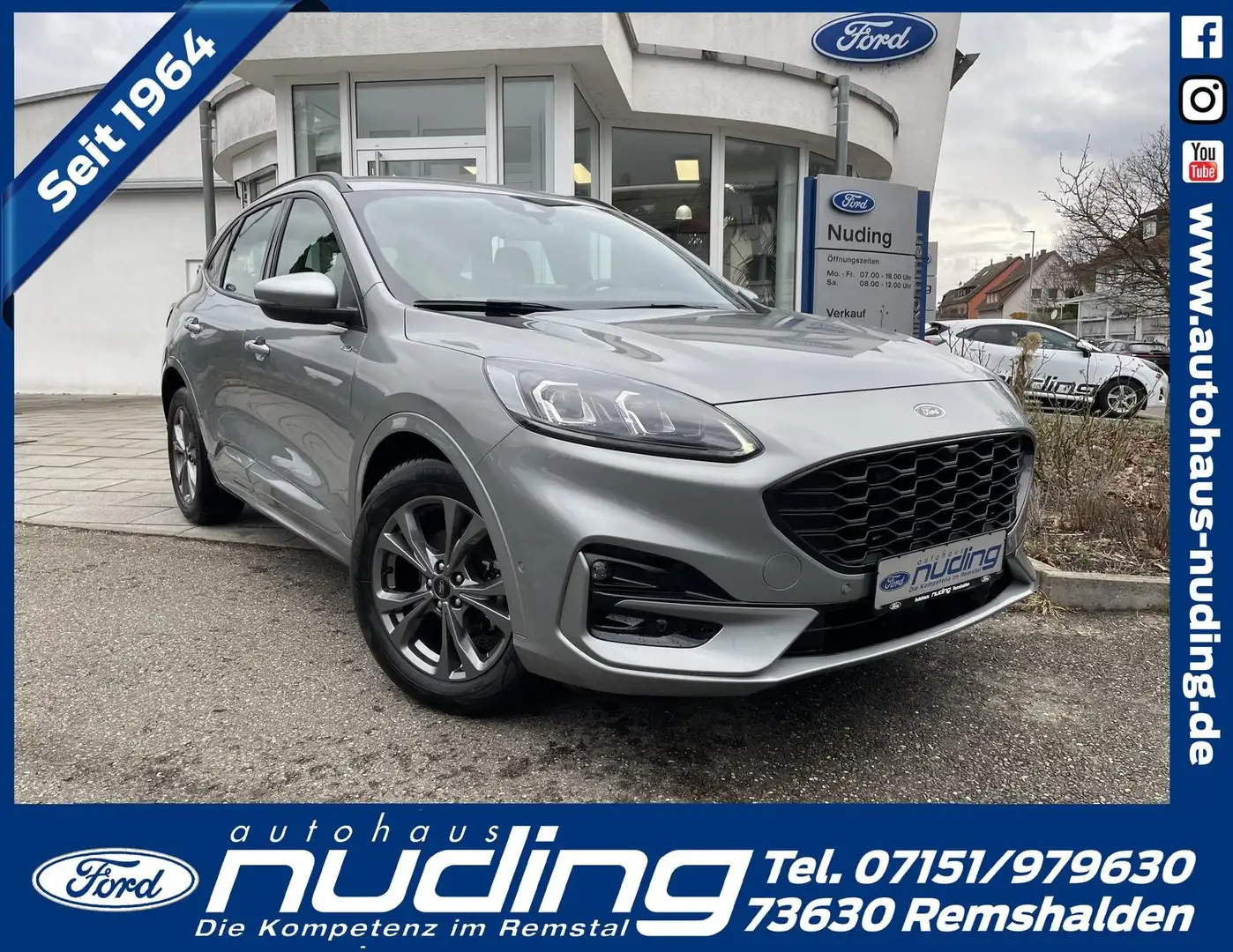 Ford Kuga 2.0 EcoBlue Aut. ST-Line AHK/ACC/RFK/BLIS Argent - 1