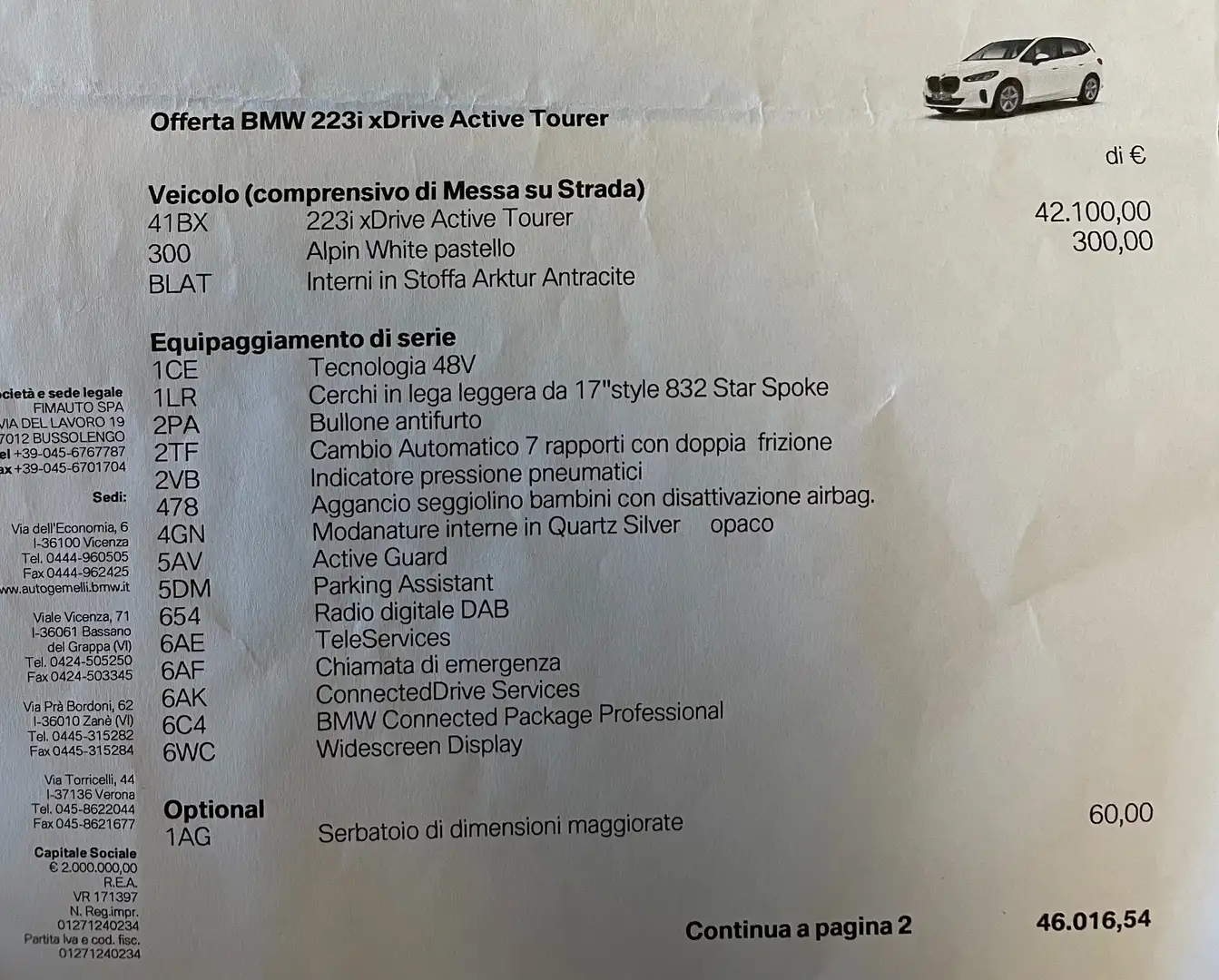 BMW 223 BMW Serie 2 223i mhev 48V xdrive Msport Blanco - 2