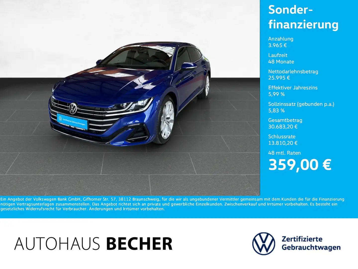 Volkswagen Arteon SB R Line 1.4 eHybrid DSG /Navi/LED/Pano Albastru - 1