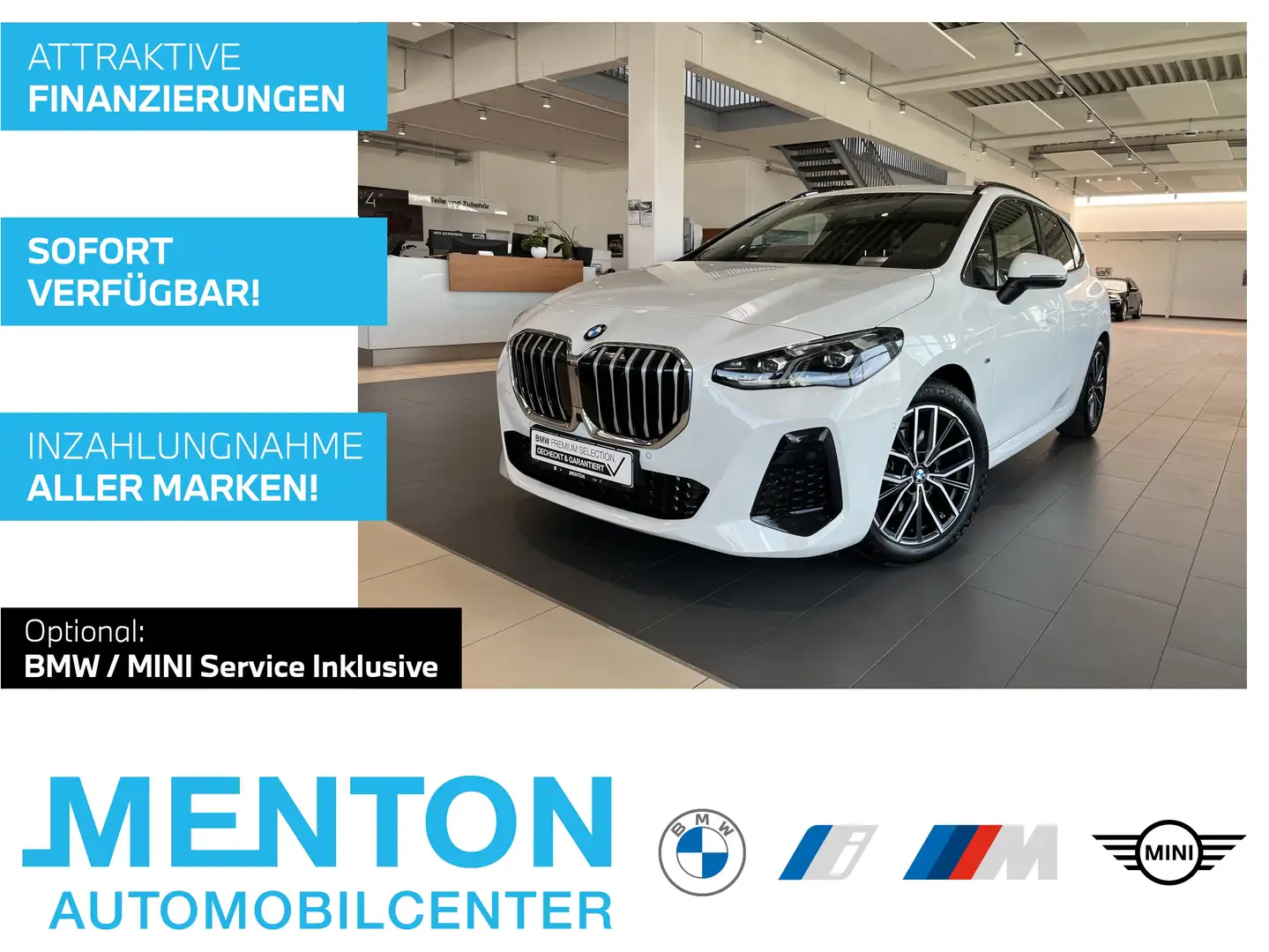 BMW 218 d M-Sportpaket/LCProf./HuD/AHK/ad.LED/Pano Weiß - 1