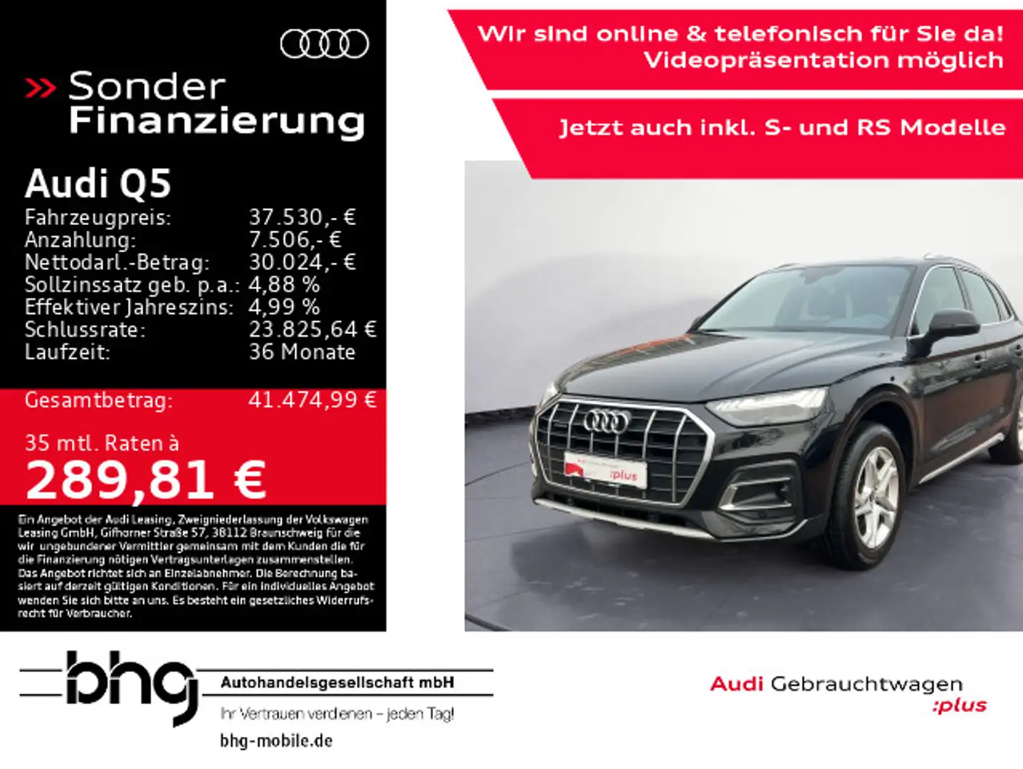 Audi Q5 40 TDI quattro advanced matrix/Pano/ACC/Kamer Schwarz - 1