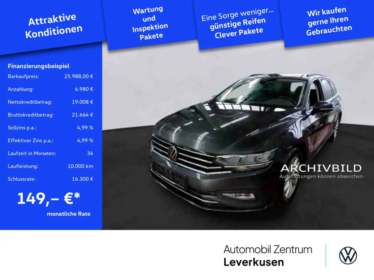 Volkswagen Passat Variant Business DSG NAVI ACC AHK SHZ Grau - 1