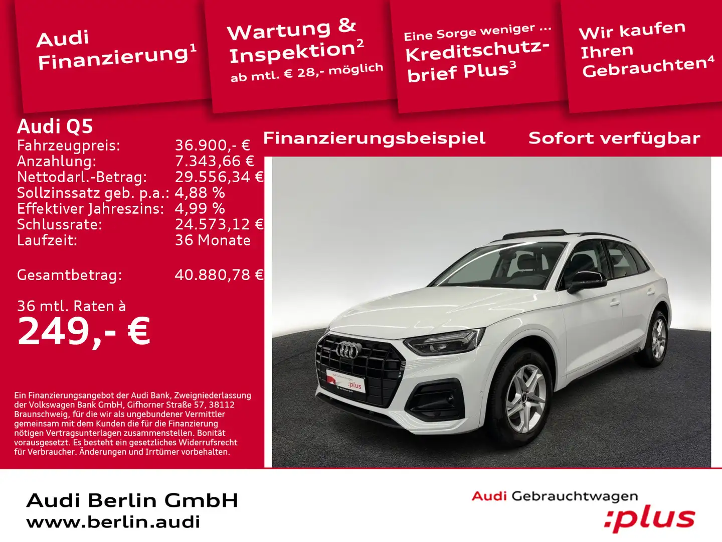 Audi Q5 Advanced 45 TFSI qu.S tr. LED NAVI PANO B&O Wit - 1