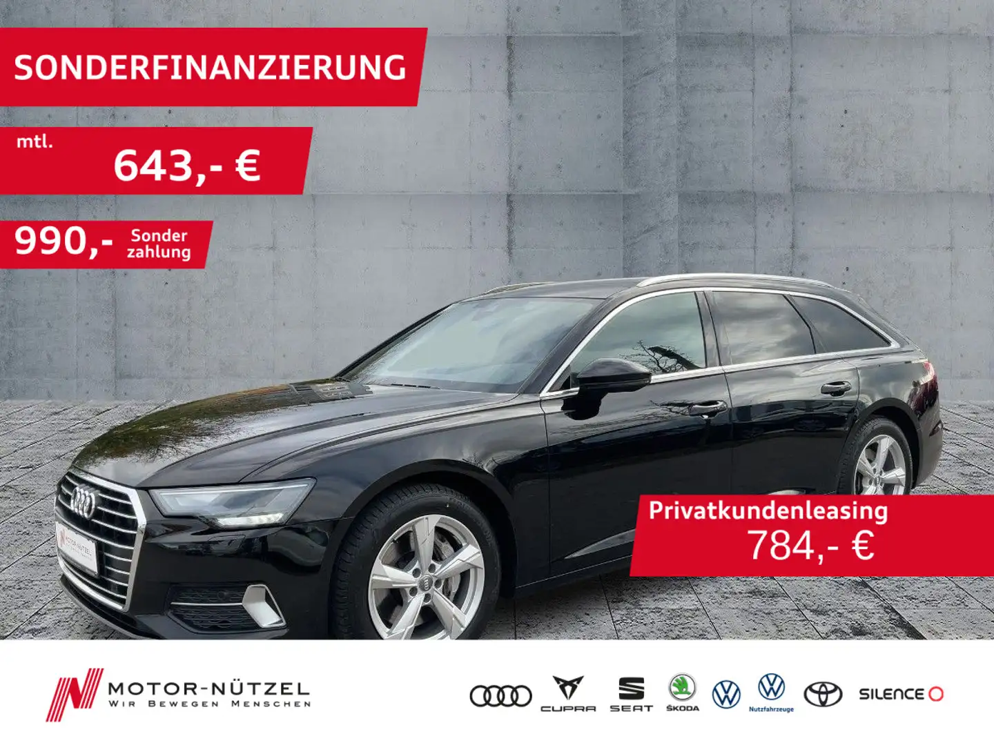 Audi A6 50 TDI QU SPORT LED+NAV+AHK+PANO+DAB+VC Schwarz - 1