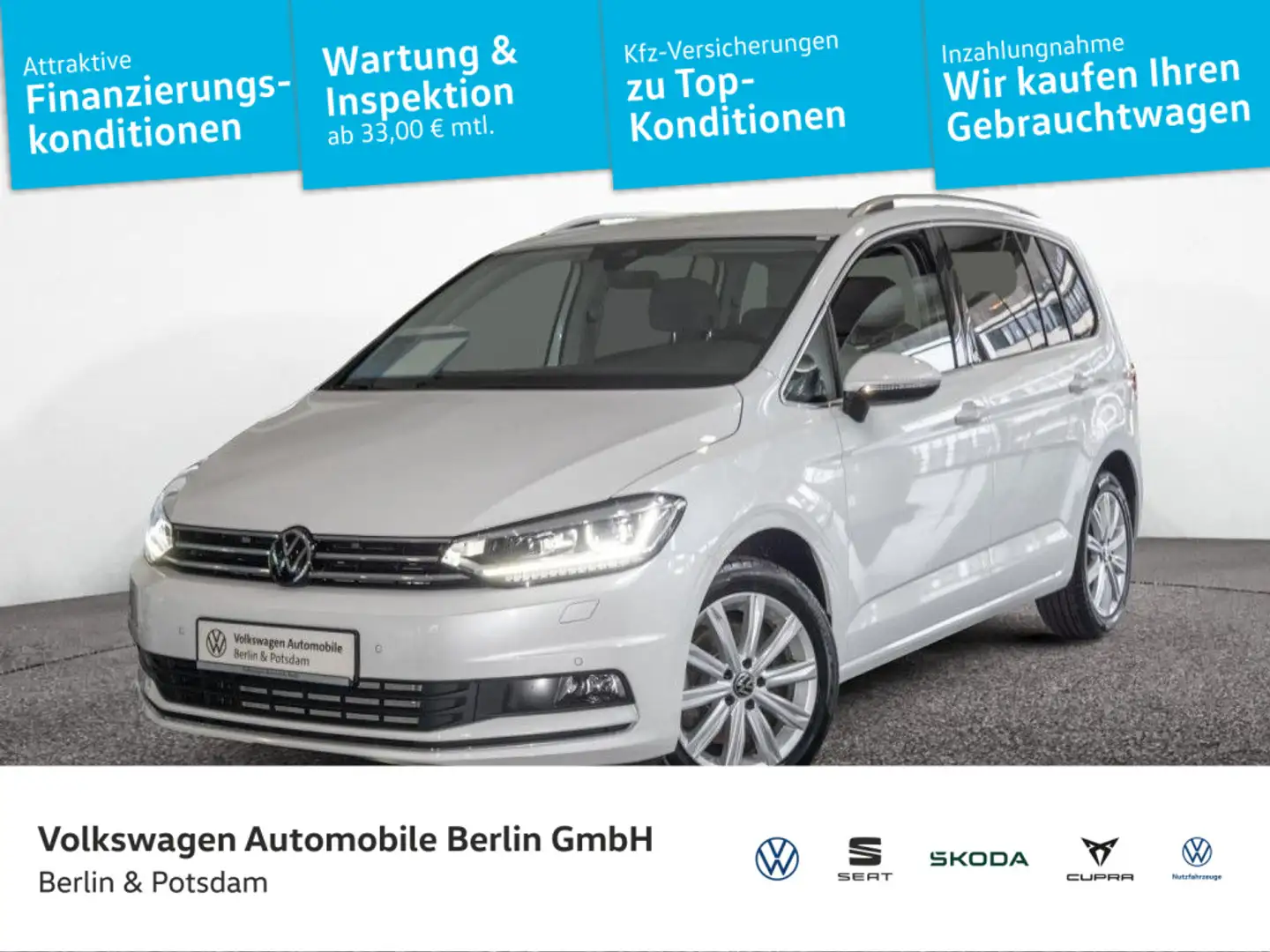 Volkswagen Touran 2.0 TDI DSG Highline 7-Sitzer AHK 1,99 % Weiß - 1